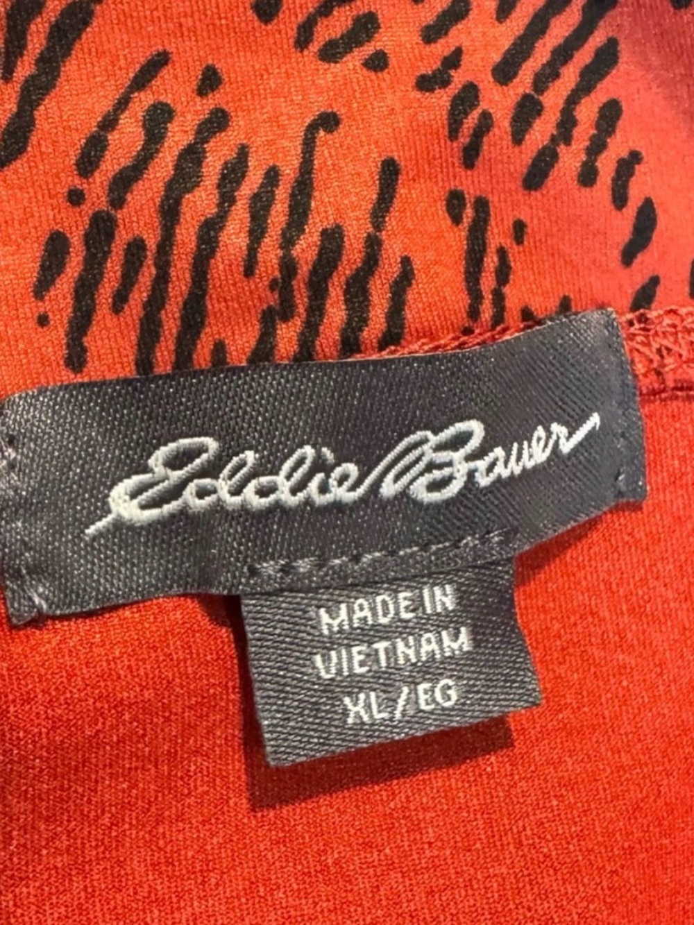 Eddie Bauer Kacey Pull On Skirt Cinnabar Imprint Size XL Orange Black New - Picture 8 of 9
